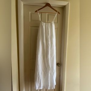 Banana Republic Ramie Gathered Spaghetti Stap Maxi Dress!